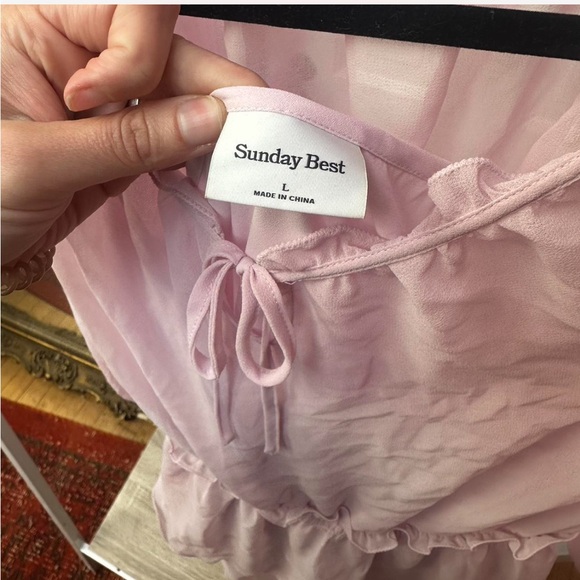 Aritzia Sunday Best amulet dress in lilac pink size L - Picture 8 of 8